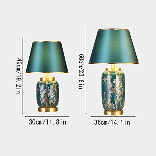 Lámpara de mesa vintage con base de cobre y cerámica pintada miniatura 2