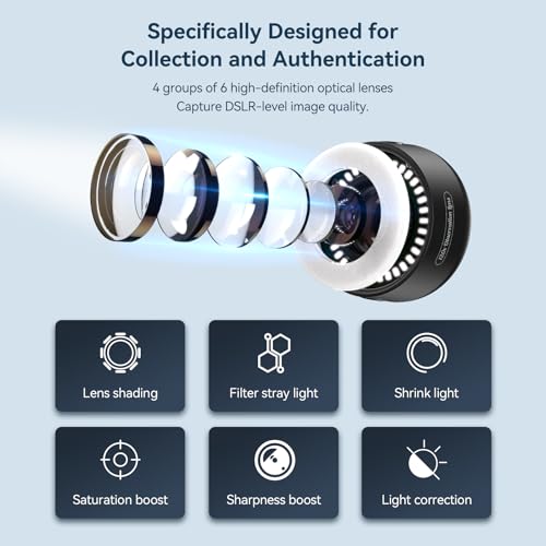 Image of APEXEL 120X Phone Microscope Lens, Jewelers Loupe Magnifier with Eyecup /Illuminated LED Light /Universal Clip, Compatible with iPhone /Android Gems, Jewelry, Coins, Portable Mini Pocket Microscope