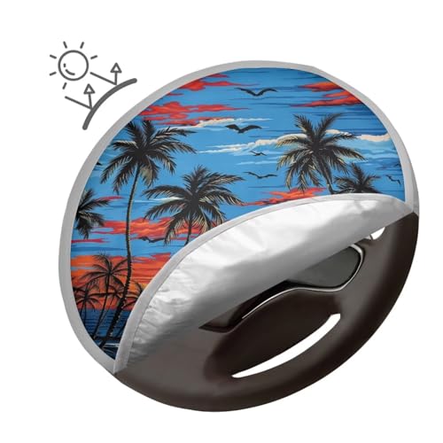 Image of Floral Butterfly Steering Wheel Sunshade Car Interior Sunshade Foldable Car Steering Wheel Sun Shade Cover Accessories Decorations for Sun Heat for Cars Truck SUV