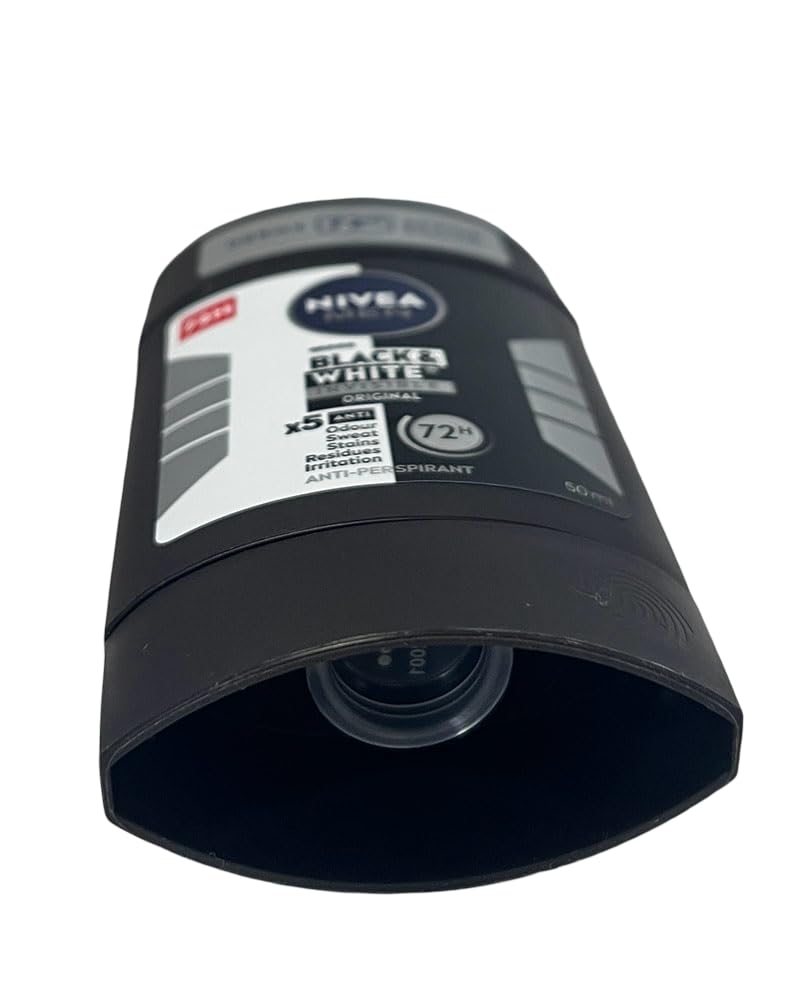5x Nivea Invisible Black & White Anti-perspirant Deodorant Solid Stick for Men 5x50ml (Pack of 5)