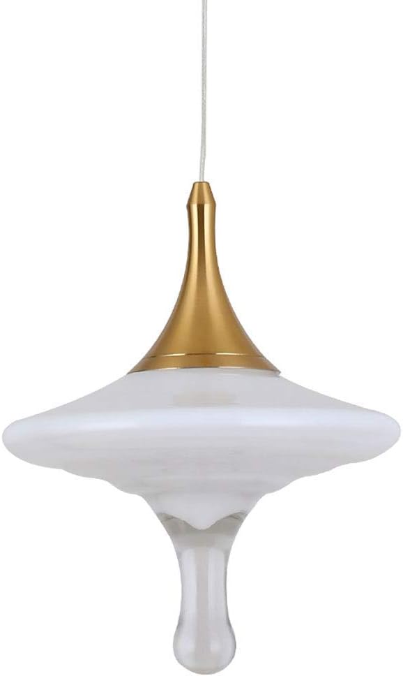 Metal Aluminum,Contemporary Mid-Century Chandelier Ceiling Light Fixtures for Kitchen Island Bedroom Loft Art Deco,6.5 Inch,Modern Water Drop Opal Glass Pendant Light,Golden.,1-Light