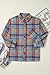 KevaMolly Plaid Long Sleeve Flannel Shirts for Women Loose Fit Boyfriend Button Down Shirt Casual Flannel Blouse Tops Orange L