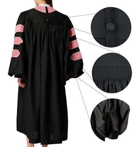 Image of MyGradDay Unisex Deluxe Graduation Doctorate Robe with Gold Piping Available for Customization