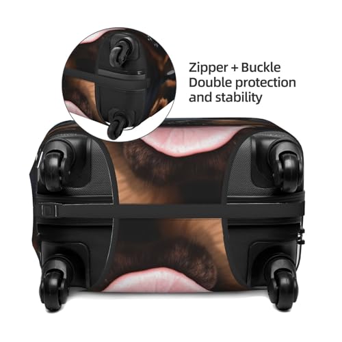 Travel Luggage Cover Suitcase Protector Elastic Washable Rottweiler dogs tongue head Suitcase Cover Anti-scratch Spandex Baggage Covers Fits 18-32 Inch Luggage3