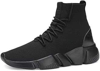 Santiro Mens Walking Shoes Breathable Knit Slip On Sneakers Lightweight Athletic Gym Shoes