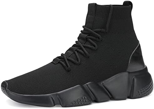 Santiro Mens Walking Shoes Breathable Knit Slip On Sneakers Lightweight Athletic Gym Shoes