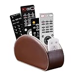 Remote Control Holders Organizer Box with 5 Compartment PU Leather Caddy