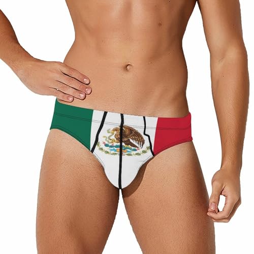 Mexico Mexican Flag Men Triangle Briefs Soft Elastic Underwear Breathable Underpants