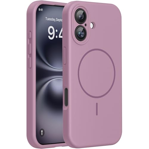 Miracase Kompatibel mit iPhone 16 Hülle, [weiches kratzfestes Mikrofaser-Innenfutter], kompatibel mit MagSafe, Flüssig Silikon Hülle mit stoßfestem Fallschutz für iPhone 16, Schokolade