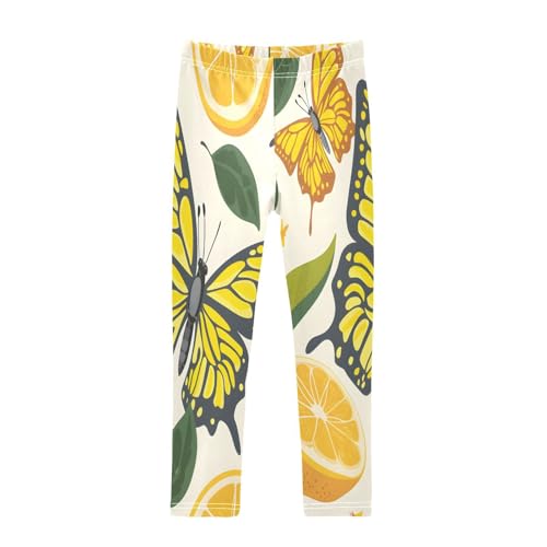 Toddler Girls Leggings Printed Yoga Pants Leggings Butterfly Lemon Simple for Kids