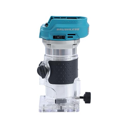 KATSU FIT-BAT 18V Brushless Cordless Wood Trimmer Laminator Router Joiners Tool with Trimmer Base, 3 Chucks Collets 1/4", 6mm and 8mm, No Battery and Charger 102770 8 KATSU FIT-BAT 18V Brushless Cordless Wood Trimmer Laminator Router Joiners Tool with Trimmer Base, 3 Chucks Collets 1/4", 6mm and 8mm, No Battery and Charger 102770 - Image 8