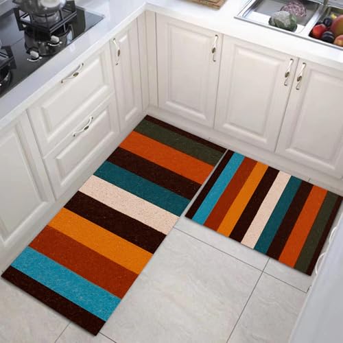 Tapis de cuisine rayures verticales lavable pour sol propre - 5