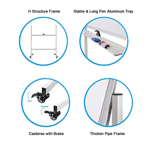 image for WEYOUNG Magnetic Mobile White Board 47 x 32 inch Big Double Sided Dry 