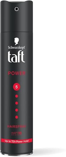 TAFT Schwarzkopf Power Hair Spray With Caffeine Formula For Strengthening Hair Hold 5, 72Hr Hold Protection From UV Rays, ...