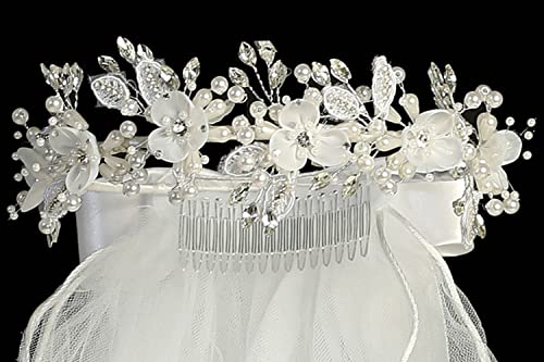 Pink Princess White Veil for Kids - 1st Communion Veils for Girls - Holy First Communion Veil for Girls 7-16 - Velos para Primera Comunion4