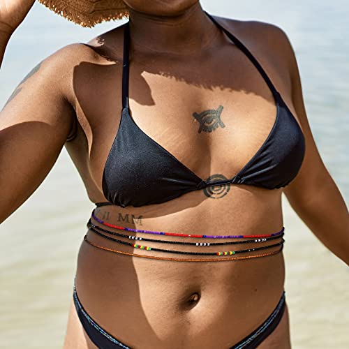 4PCS 50” Handmade African Waist Beads for Women Non-Stretching(Tie-on)3