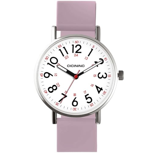 Image of cicininc Nurse Watch for Women,Analog Nursing Watches with 12 /24 Hour Military Time,Second Hand
