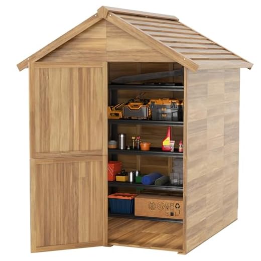 Outsunny Casetta da Giardino in Legno di Abete 1.8x2m, Casetta Porta Attrezzi con Finestra, Porta Doppia e Base Inclusa, Colore Legno Naturale