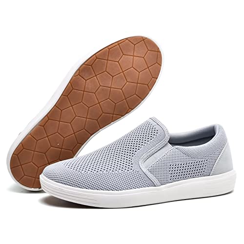 Image of konhill Mens Slip On Loafers Sneakers - Casual Knit Walking Shoes for Men, Lightweight Breathable Memory Foam Boat Shoes, Comfortable Slip-On Driving Loafers for Work Travel Beach