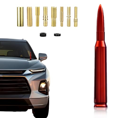 Car Truck 50 Cal Bullet Decoration Replacement Truck Accessories Red Universal for GMC Sierra 1500 Chevy Dodge Ram Silverado 1500 2500 3500 Ford F150 F250 F350 Car Truck Decoration (Red) by Seprochoo - Used condition - US$9.67