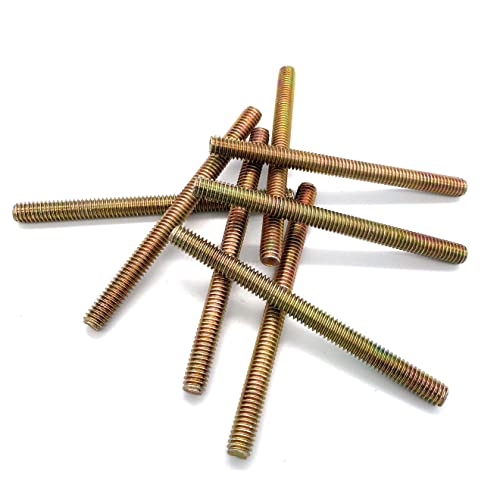 8pcs Color Zinc Fully All Threaded Rod Carbon Steel Long Thread Screw 5/16x5 for Furniture Garden Railing Mounting Assembly Fastening Steel Frame Connection Full Thread Rod for Furniture