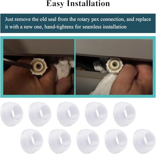 Image of 16435 Plastic Santoprene Swivel Seal, Fit for PEX Fittings /Valves, 30 pcs | 1 /2 inch PEX Swivel Cone Washer RV Water Line Gasket Fits Most RVs, Camper, Travel Trailer Swivel Type Water Connectors