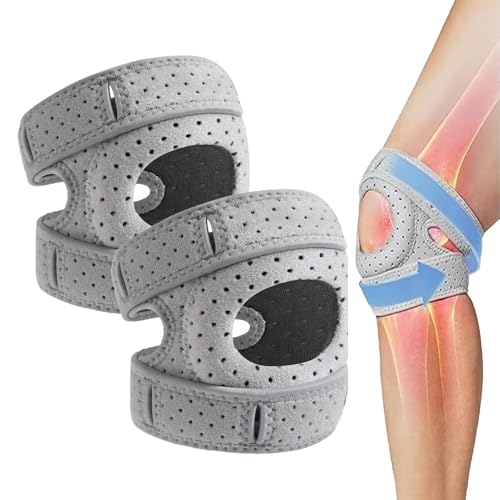 Winuoyang Knee Brace 2 Pack Adjustable Knees Support Knee Brace for Women Men Pain Relief Knee Pads with Gel Pads for Meniscus Arthritis Relief Orthopedic Sports Knee Pads for Athletes (L)