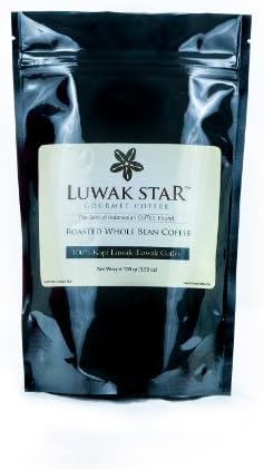 Luwak Star Gourmet Coffee, 100% Arabica Java Luwak Coffee Whole Beans 100 Gram (0.22 Lb) Bag, Roasted in the U.S.