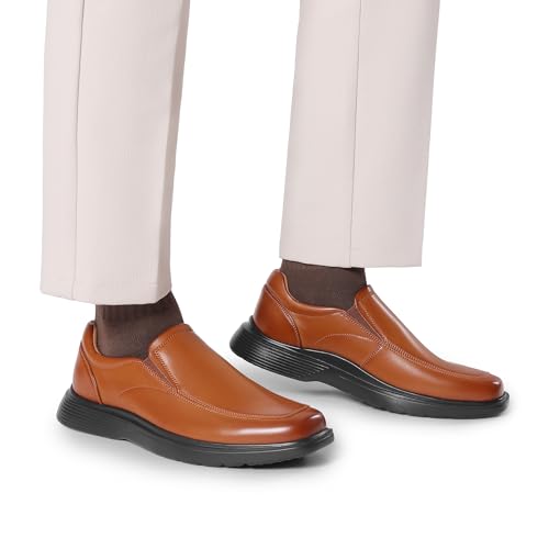 Bruno Marc Men's Dress Shoes Slip On Comfortable Loafers Business Casual Shoes,Size 11,Brown,SBLS2403M