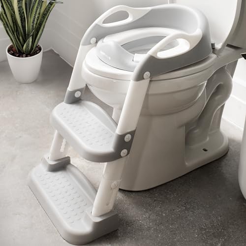 Jool Baby Potty Training Seat with 2 Step Ladder for Toddlers - Splash Guard, Adjustable Height...
