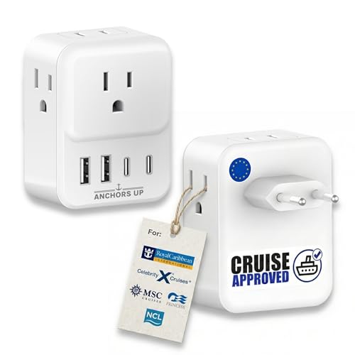 Cruise Approved EU Plug Travel Adapter for Cruise Ships –