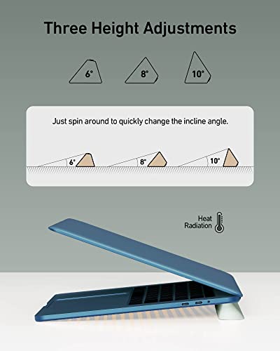 Ergounion 3 In 1 Silicone Laptop Stand For Desk - Keyboard Riser For Ergonomic Typing/Reading, 9"/24Cm Measurable Computer Keyboard Stand For Desk, Portable Pencil Case Holder - Macaron Green #TOP2