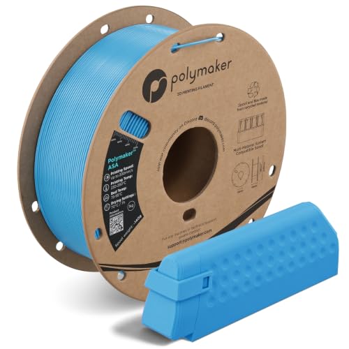 Polymaker ASA Filament 1.75mm Pop Blue, 1kg ASA 3D Printer Filament, Heat & Weather Resistant - ASA 3D Filament Perfect 