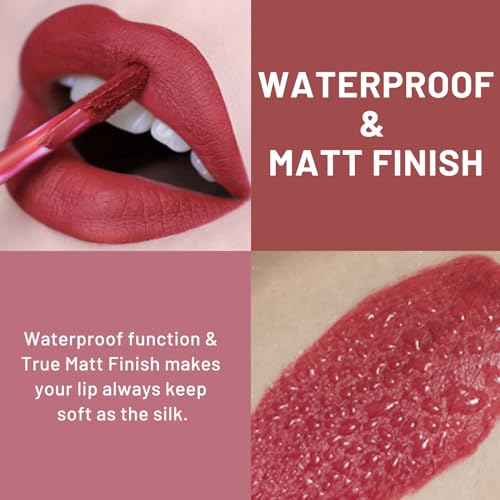 Leogony 6PCS Matt Lipsticks Long Lasting Set, Non-Stick Cup Lip Gloss Sets for Women, Matte Liquid Lipsticks Lipgloss Kits for Girls Gift - Image 5