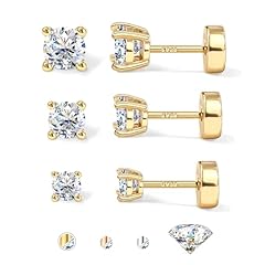 3 Pairs 3,4,5MM - 14K Yellow Gold
