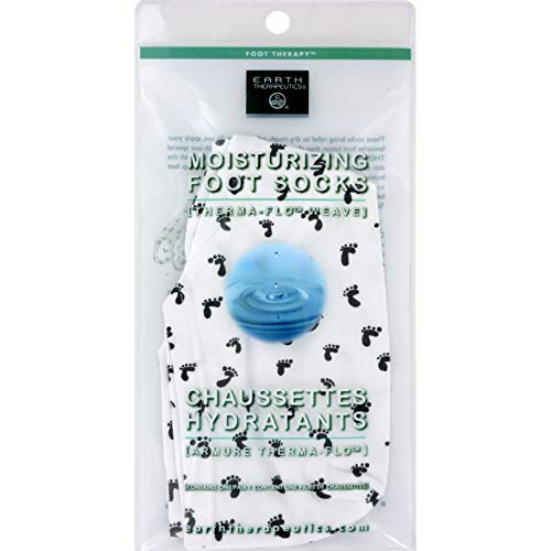 Moisturizing Foot Socks White w/Footprints 1 pair
