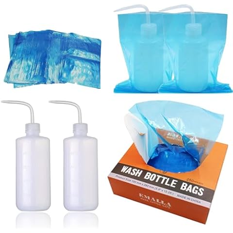 Gakonp 250pcs Tattoo Bottles Bags with 2pcs Tattoo Wash Bottles 250ml Tattoo Wash Bottle Disposable Squeeze Bottle Sleeves for Tattoo Supplies Tattoo Kits… Cover
