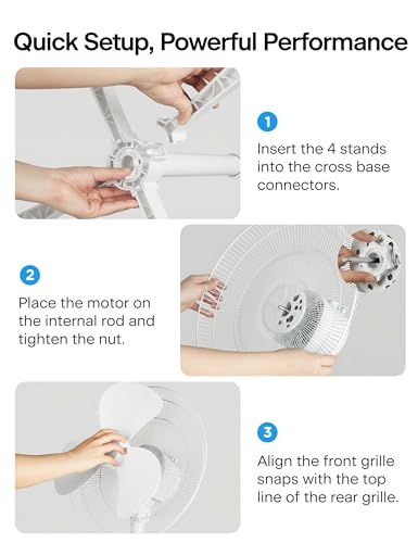 Image of PELONIS 16 inch Pedestal Fan for Bedroom, Oscillating Fan, 3-Speeds, 90 Oscillation, Adjustable Height, Floor Fan, Standing Fan for Living Room, Kitchen, and Home office, White