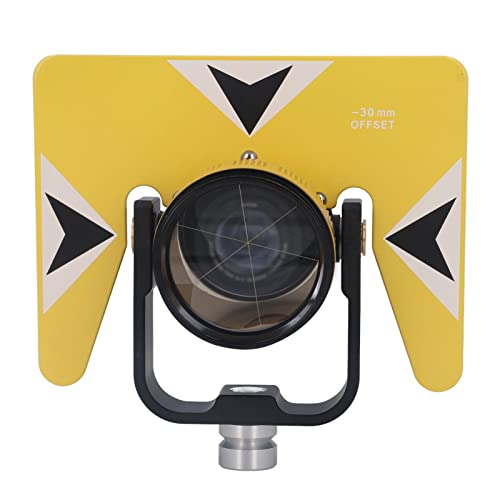 Bamjour Estación Total, Equipo Topográfico de Prisma Topográfico Equipo de Vidrio óptico Amarillo Prisma óptico con Bolsa de Almacenamiento Compatible con 5/8 Pulgadas X 11 Hembra