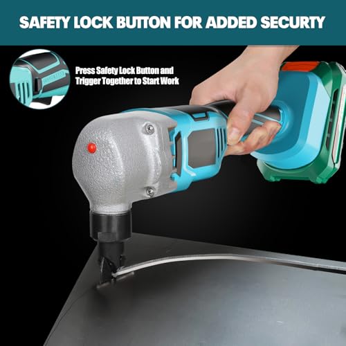 Image of Mayoki 18 Gauge Metal Nibbler Compatible with Makita 18v Battery, Cordless 1200RPM Speed Brushless Shear Tool, 2 Cutting Heads, 2.0 Battery & Charger Kit, for Stainless Steel, Sheet Aluminium, Plastic