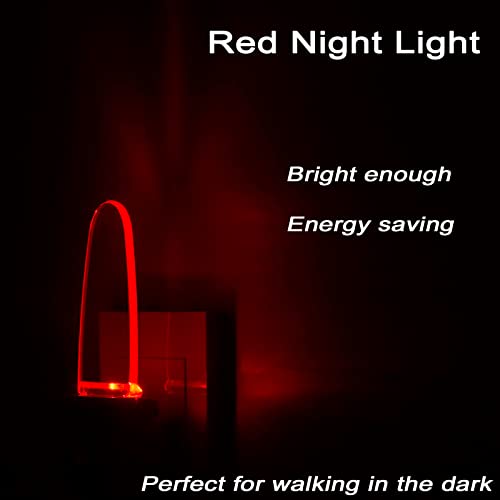 Image of GREENIC Plug in LED Night Light Lamp 4 Pack with Light Sensor RED