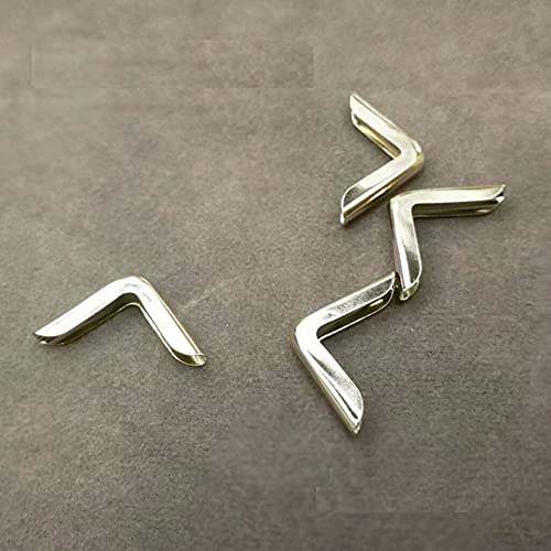 Image of 100Pcs Book Scrapbooking Album Menu Folder Protectors - Metal Corner Protector Cover for Protecting Book and Scrapbooking Corners, Silver