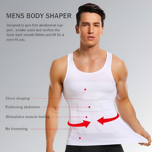 Compression Tank Tops Men Shapewear Tummy Control Sleeveless Shirt Slimming Body Shaper Gynecomastia Back Support2
