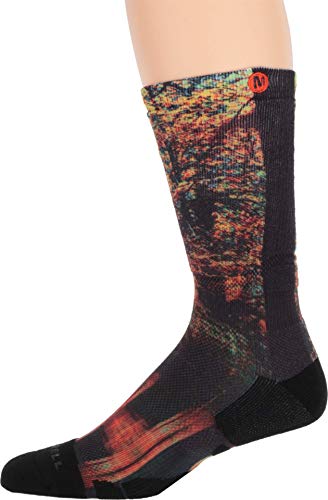 Merrell Men's and Women's Printed Graphic Performance Crew Socks - Unisex Breathable Mesh Zones and CoolMax Technology