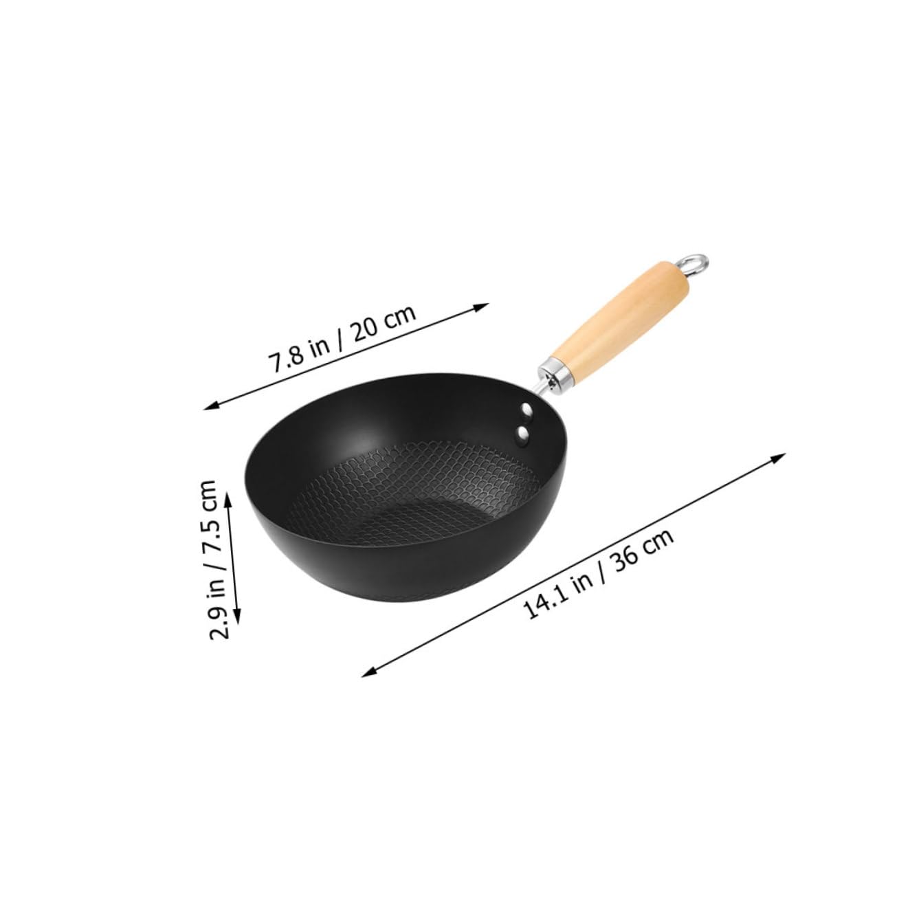 FUNOMOCYA Flat Bottom Wok Non-stick Frying Pan Iron Wok Small Nonstick Pan Cooking