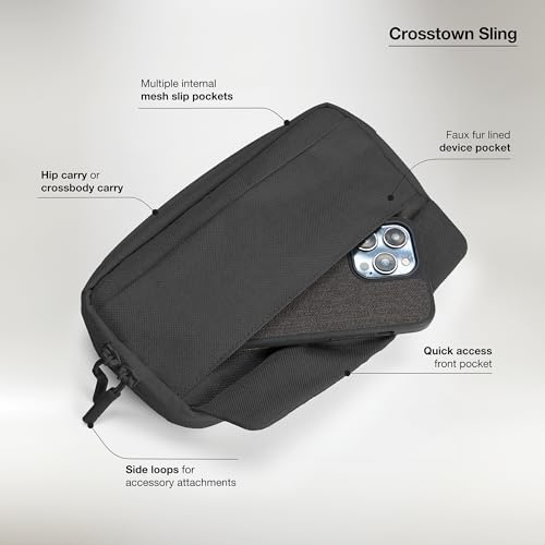 Incase Crosstown Sling - Compact, Durable and Lightweight, Crossbody & Hip Carry, Faux Fur Device Pocket, Easy Access Pockets3