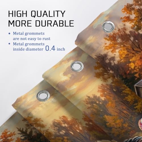 Rideaux de douche rustiques d'automne 183x183 cm et tapis de bain imperméables pour maison - 6