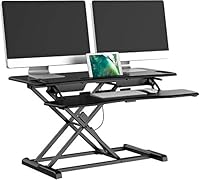 bonVIVO Höhenverstellbarer Schreibtisch-Aufsatz 95 x 40 - Sit-Stand-Erhöhung Macht Jede Workstation zum Standing Desk - Belastbar bis 15 kg Gadgets - Schwarz