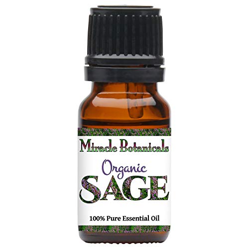 Miracle Botanicals Organic Sage Essential Oil - 100% Pure Salvia Officinalis - Therapeutic Grade (10ML)
