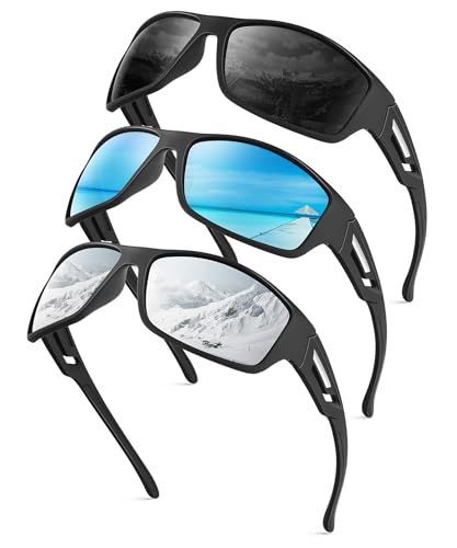 KALIYADI Sunglasses-Men Polarized Sports Sun-glasses: Mens Sun glasses Polarized UV400 Protection Running Cycling Outdoor